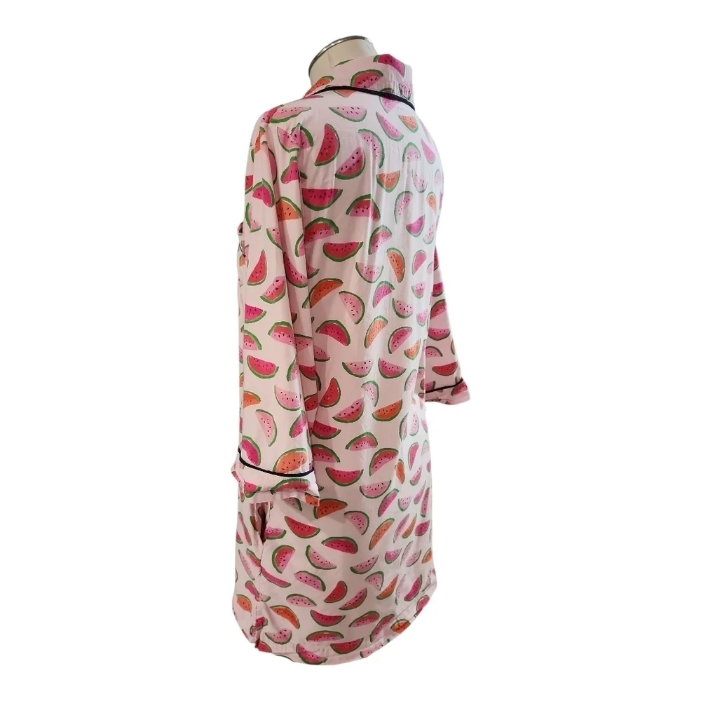Kate Spade Watermelon Print Pajama Shirt Dress Size Small Sleepwear